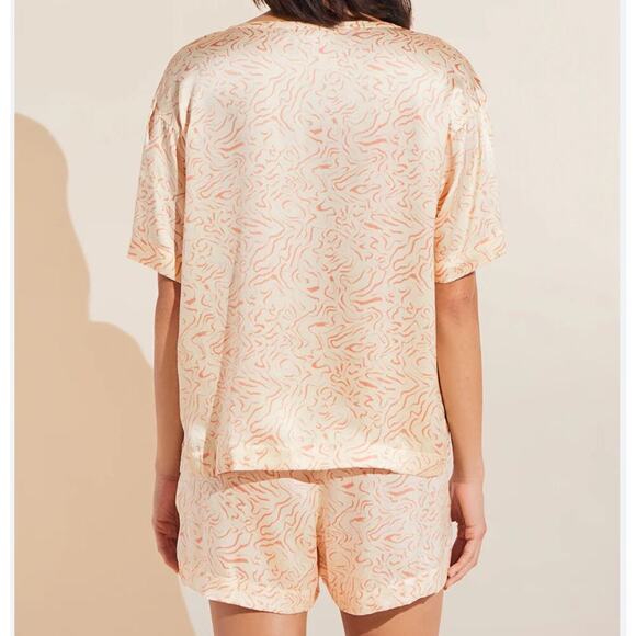 Eberjey New $258 Inez Washable Silk Short Sleeve Shorts Two Piece Set XS Marrc - Picture 8 of 11